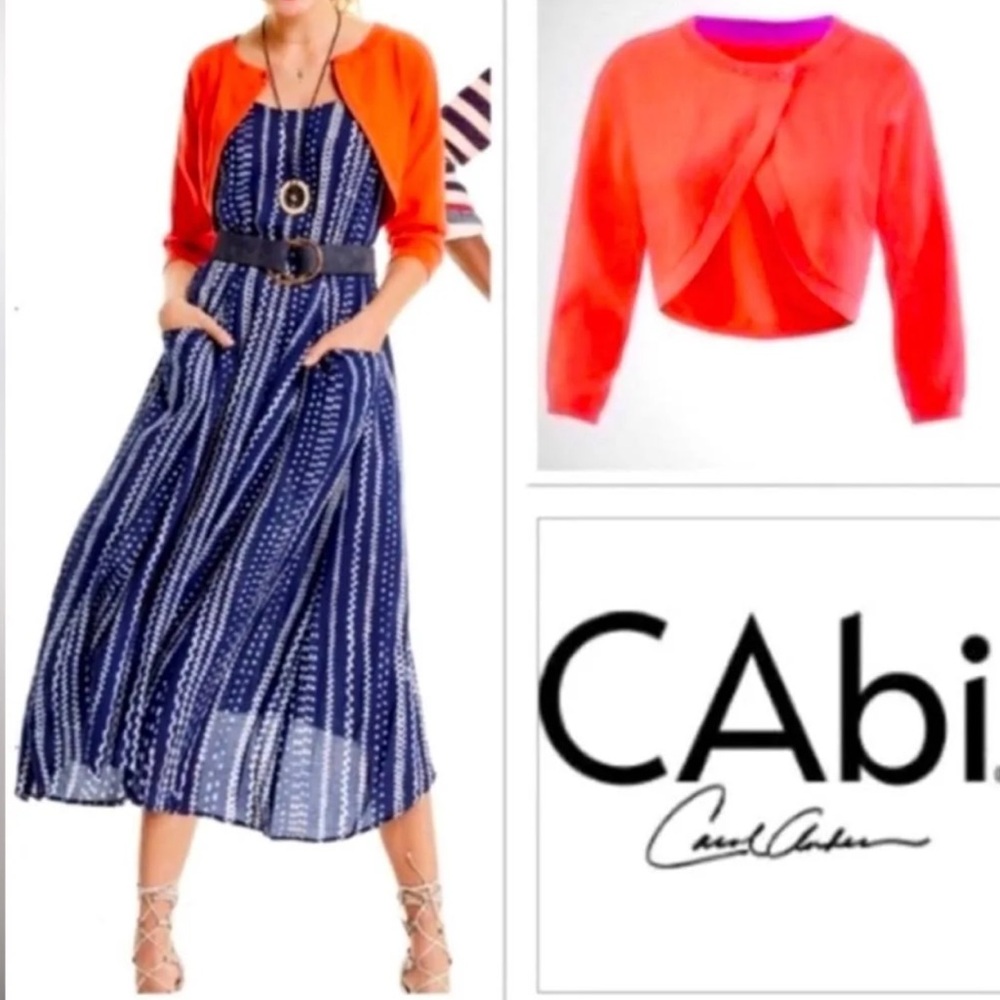 CAbi Orange Piccolo Shrug Cropped Cardigan Sweater - Picture 6 of 6